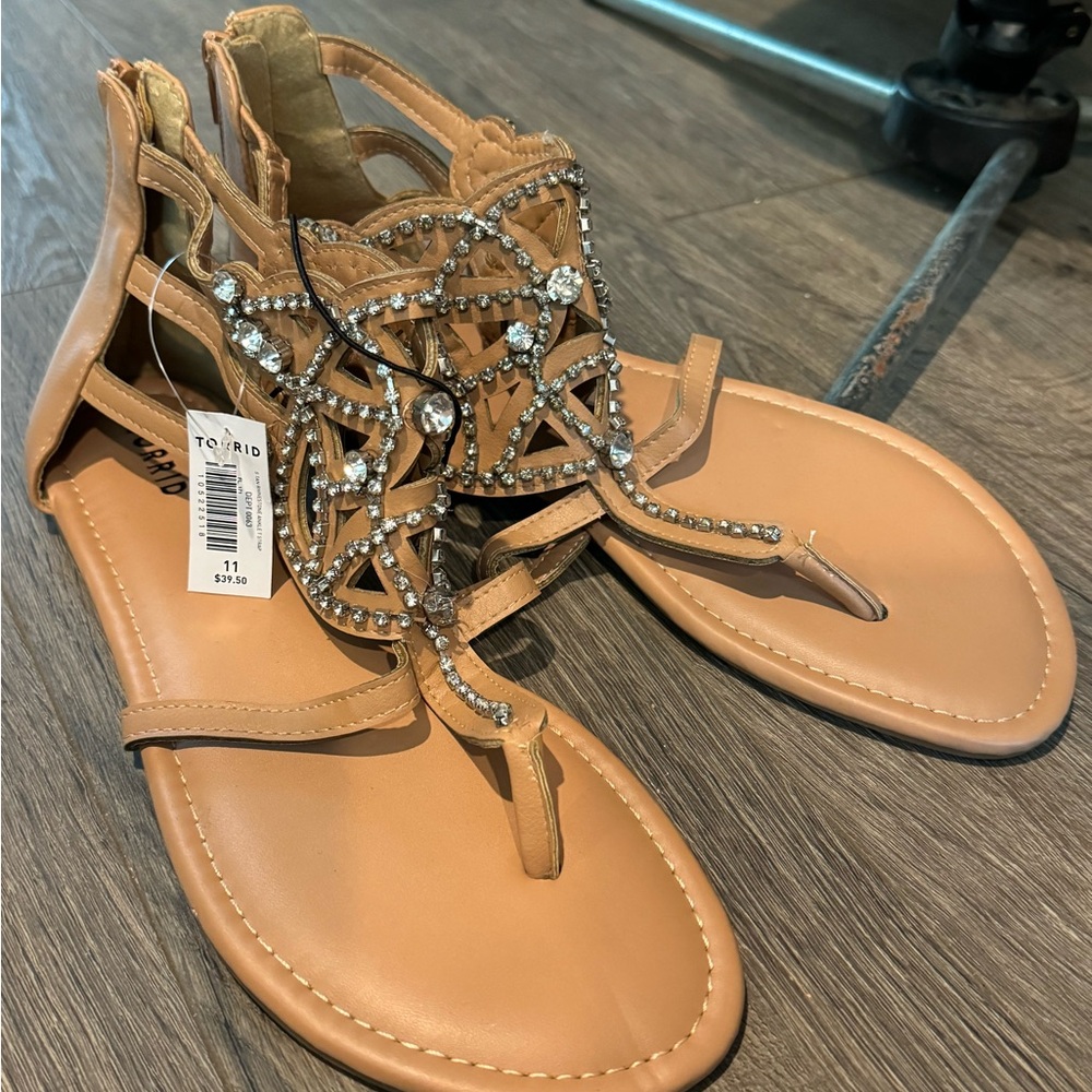 Torrid Beige Rhinestone Women's Sandals